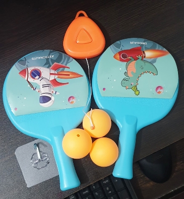 Picture of 1 Set Indoor Exercise Coordination Parent-child Interaction Hanging Ping-Pong Trainer 2 Rackets 3 balls set - Multicolor
