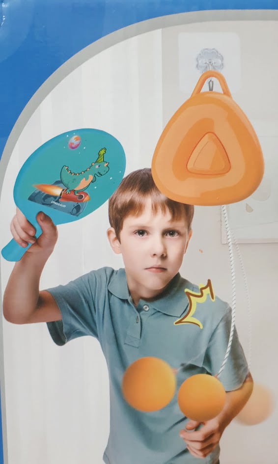 Picture of 1 Set Indoor Exercise Coordination Parent-child Interaction Hanging Ping-Pong Trainer 2 Rackets 3 balls set - Multicolor