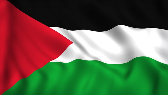Picture of Palestine National Flag 5ft x 3ft One Sided Sublimation Print, High Quality. - Multicolor