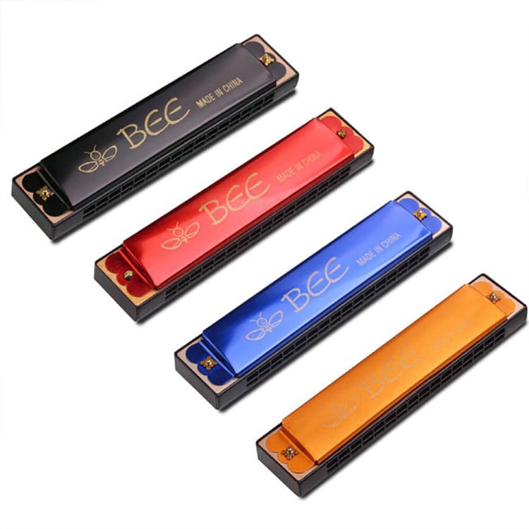 Picture of 24 Hole Harmonica Key of C Mouth Metal Organ for Beginners multicolor 1 pcs - Multicolor