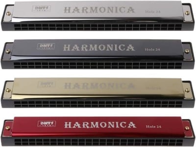 Picture of 24 Hole Harmonica Key of C Mouth Metal Organ for Beginners multicolor 1 pcs - Multicolor