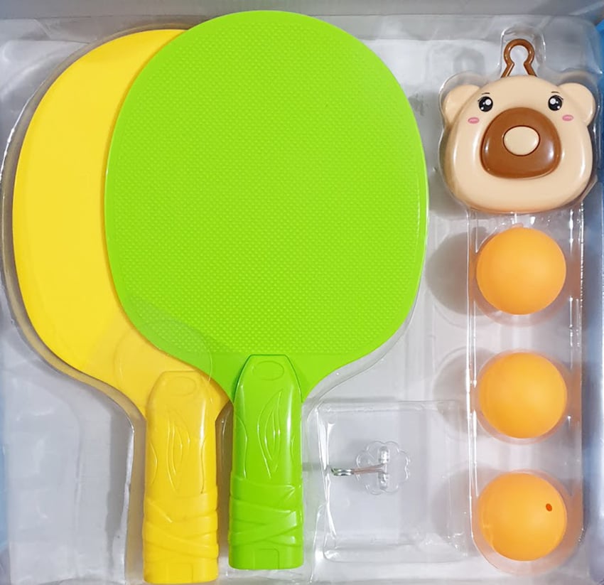 Picture of 1 Set Indoor Exercise Coordination Parent-child Interaction Hanging Ping-Pong Trainer 2 Rackets 3 balls set - Multicolor