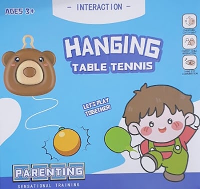 Picture of 1 Set Indoor Exercise Coordination Parent-child Interaction Hanging Ping-Pong Trainer 2 Rackets 3 balls set - Multicolor
