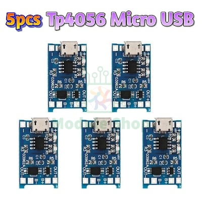 Picture of 5pcs TP4056 Lithium Battery Charging Board with Battery Protection 5V 1A Micro USB Charging Port - Couture - High-end 