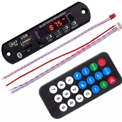 Picture of Bluetooth MP3 FM Decoder Module 5V 1A USB TF Audio Player Module with LED Display connect to main Amplifier For Car Party Home Theater Sound System Music Black