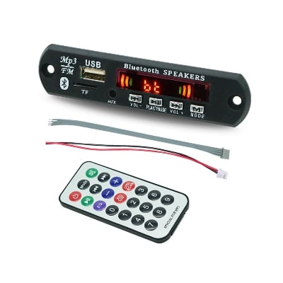 Picture of Bluetooth MP3 FM Decoder Module 5V 1A USB TF Audio Player Module with LED Display connect to main Amplifier For Car Party Home Theater Sound System Music Black