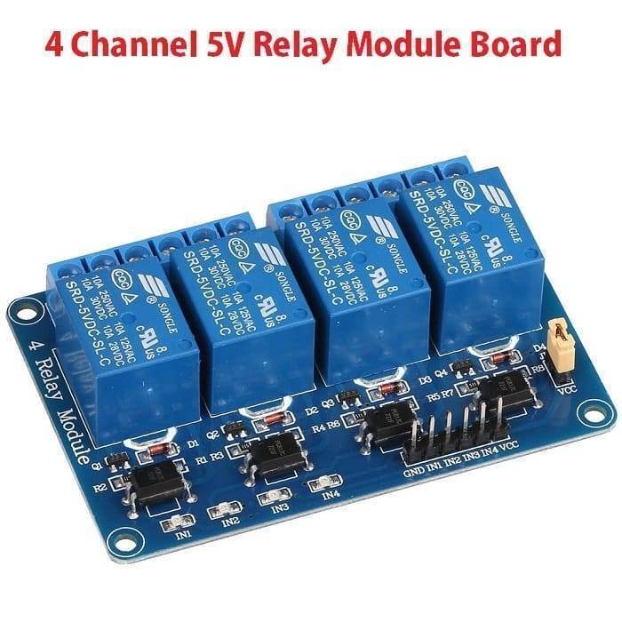 Picture of Arduino 4 channel relay module 4-channel relay control board with optocoupler. Relay Output 4 way relay module 