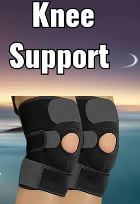 Picture of Knee Cap for Men and Women - Adjustable Knee Support Patella - Knee Brace for Knee Pain Relief- Ligament Injury- Protection at Gym- Running and Sports (Pair) - Free Size - Black - Pack of 2 - Black