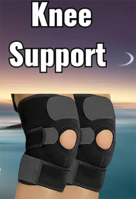 Picture of Knee Cap for Men and Women - Adjustable Knee Support Patella - Knee Brace for Knee Pain Relief- Ligament Injury- Protection at Gym- Running and Sports (Pair) - Free Size - Black - Pack of 2 - Black