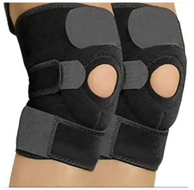 Picture of Knee Cap for Men and Women - Adjustable Knee Support Patella - Knee Brace for Knee Pain Relief- Ligament Injury- Protection at Gym- Running and Sports (Pair) - Free Size - Black - Pack of 2 - Black