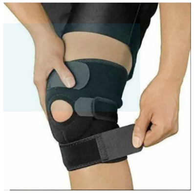 Picture of Knee Cap for Men and Women - Adjustable Knee Support Patella - Knee Brace for Knee Pain Relief- Ligament Injury- Protection at Gym- Running and Sports (Pair) - Free Size - Black - Pack of 2 - Black