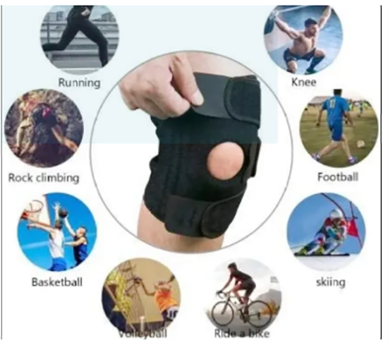 Picture of Knee Cap for Men and Women - Adjustable Knee Support Patella - Knee Brace for Knee Pain Relief- Ligament Injury- Protection at Gym- Running and Sports (Pair) - Free Size - Black - Pack of 2 - Black
