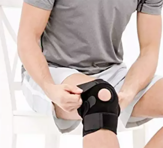 Picture of Knee Cap for Men and Women - Adjustable Knee Support Patella - Knee Brace for Knee Pain Relief- Ligament Injury- Protection at Gym- Running and Sports (Pair) - Free Size - Black - Pack of 2 - Black