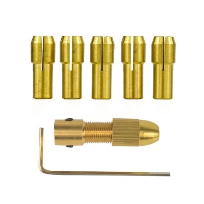 Picture of 3.17mm Small Electric Drill Bit Collet Micro Twist Drill Chuck Set 0.5-3.0mm Make for Electric Drill Machine using 12V 6V DC Motor 3.17mm Shaft Rotor Gold