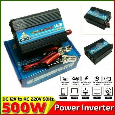 Picture of 500W Power Inverter DC 12V to AC 220V  Power Source From Car Solar 12V Battery Used in LED Lamp LED TV Laptop PC 500W