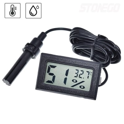 Picture of Hygrometer Digital Temperature & Humidity Meter for Egg Incubators Laboratory Aquarium  Temperature & Humid Indicator Meter Body Color White or Black Randomly Delivery Mixed