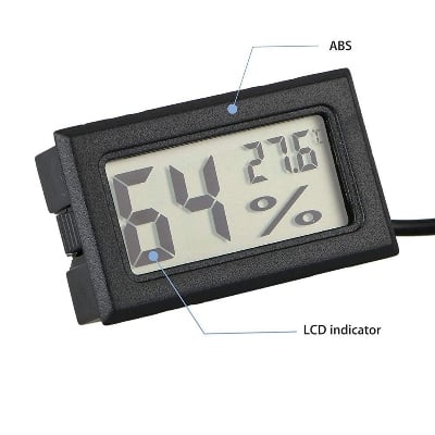 Picture of Hygrometer Digital Temperature & Humidity Meter for Egg Incubators Laboratory Aquarium  Temperature & Humid Indicator Meter Body Color White or Black Randomly Delivery Mixed