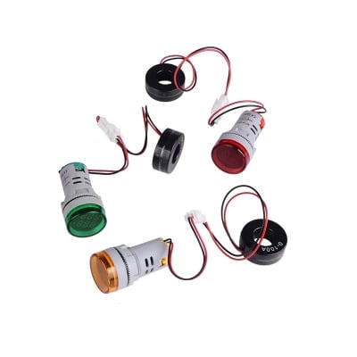 Picture of AC 220V Digital Ampere Meter Display Ampermeter Monitor Current Indicator Signal Light Ammeter Tester Measuring 0-100A Ampere Meter 22mm 