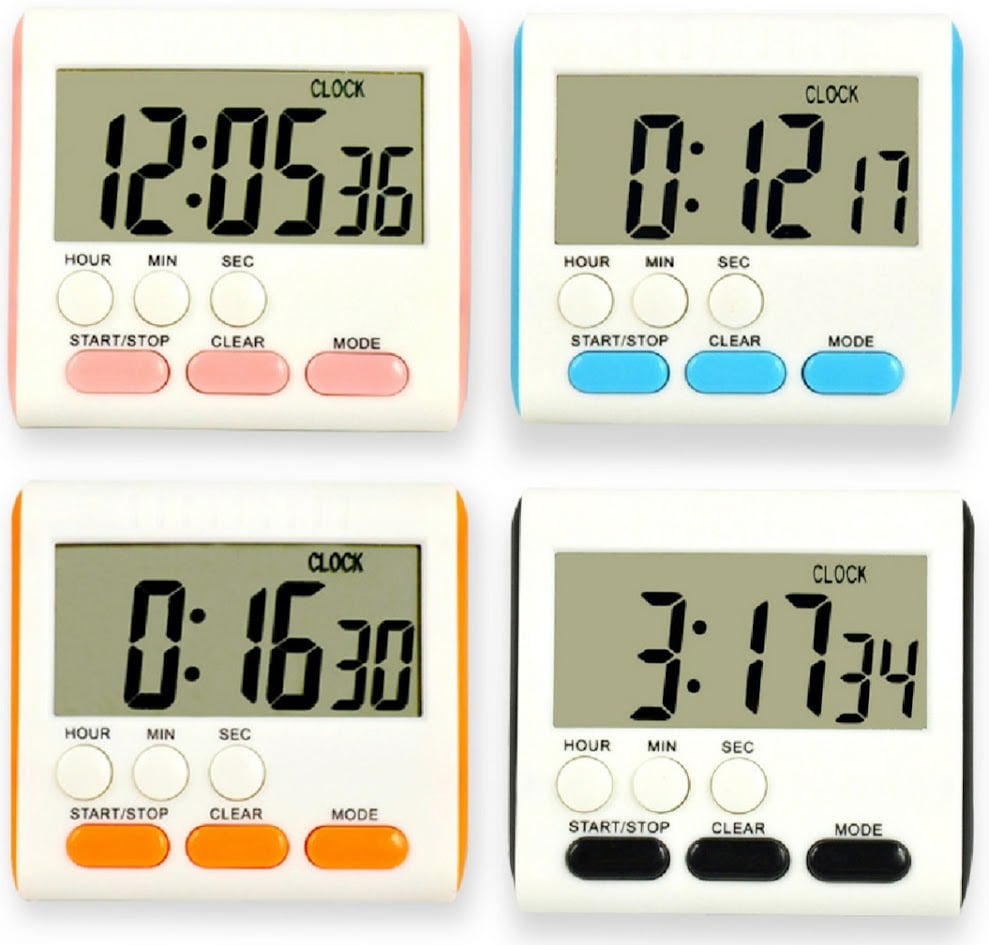Picture of Kitchen Clock English 24-Hour Electronic Timer Digital Reminder Alarm Clocks: Keep Track Of Time While Cooking With This English 24-Hour Electronic Timer Clock With Battery - Multicolor