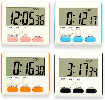 Picture of Kitchen Clock English 24-Hour Electronic Timer Digital Reminder Alarm Clocks: Keep Track Of Time While Cooking With This English 24-Hour Electronic Timer Clock With Battery - Multicolor