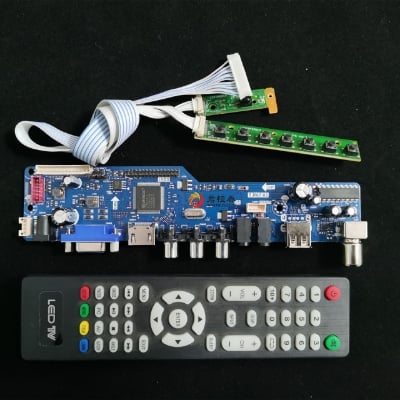 Picture of T.R67.03 Universal LED LCD Motherboard 12V Supply VGA HDMI Input USB Media Player Big DIP Audio Chip Clear OSD Screen Similar DS-V59 V56 CV56XL-L T.V56.03 T.R83.03 