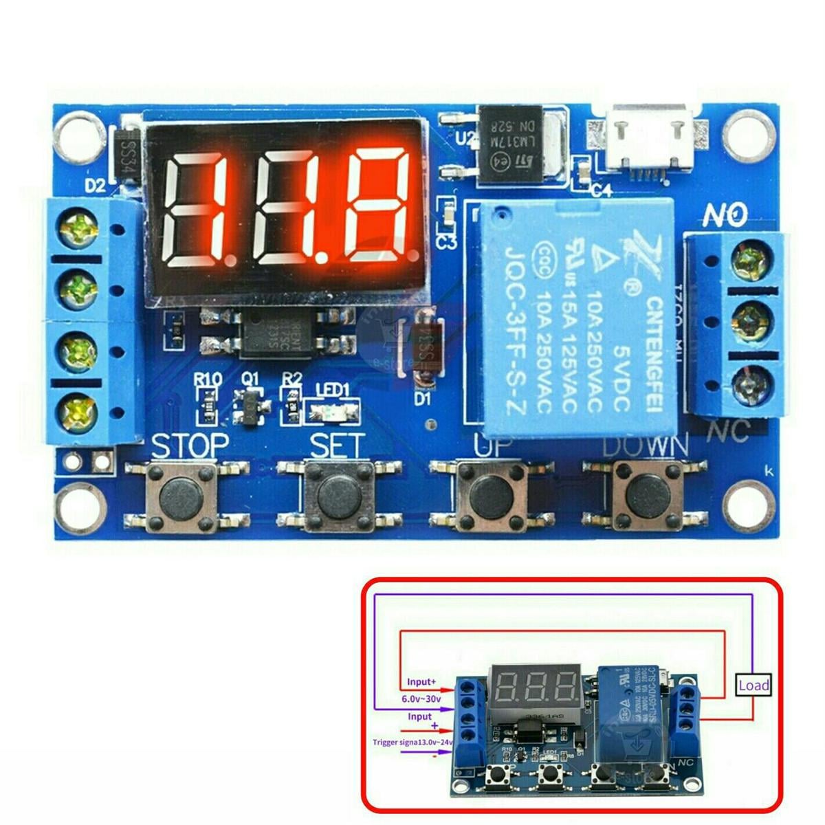 Picture of Digital Multifunctional Timer Counter Countdown Tigger Cycle Loop LED Display 5V-30V 