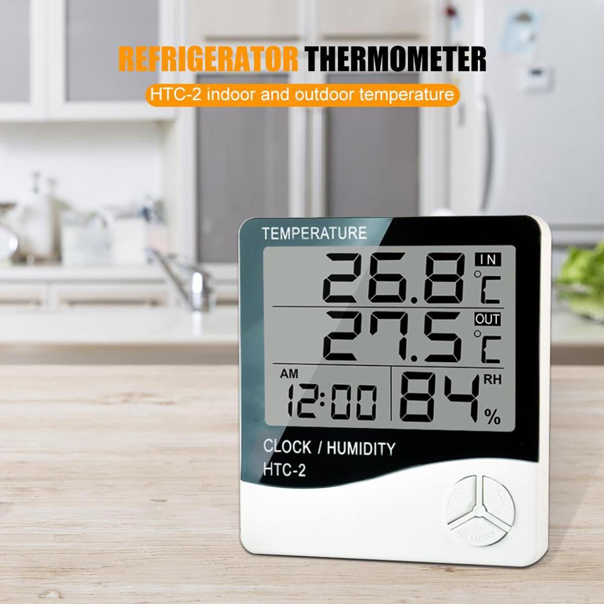 Picture of HTC-2 LCD Digital Room Temperature Meter Humidity Meter Clock replace HTC-1 HTC-2A Hygrometer HTC-2