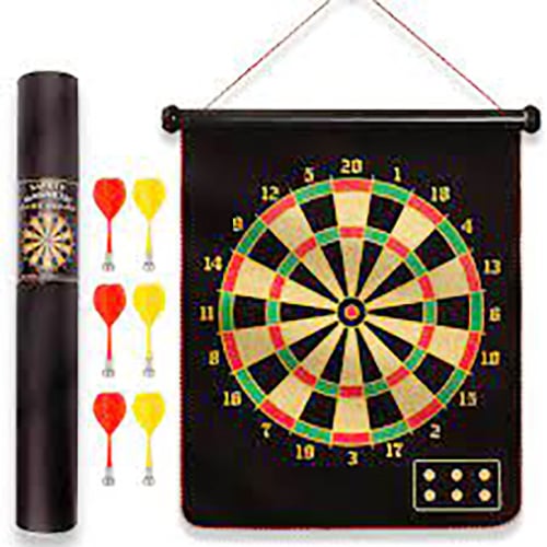 Picture of Magnetic Dart Board, 17" Double-Sided Magnetic Dart Game Set with 6 Darts Flights Safe Indoor & Outdoor Games Toy Gift for Kids and Adults - Multicolor