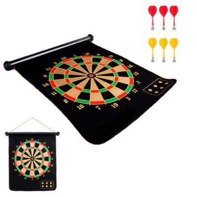 Picture of Magnetic Dart Board, 17" Double-Sided Magnetic Dart Game Set with 6 Darts Flights Safe Indoor & Outdoor Games Toy Gift for Kids and Adults - Multicolor