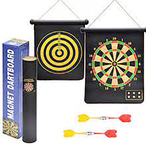 Picture of Magnetic Dart Board, 17" Double-Sided Magnetic Dart Game Set with 6 Darts Flights Safe Indoor & Outdoor Games Toy Gift for Kids and Adults - Multicolor