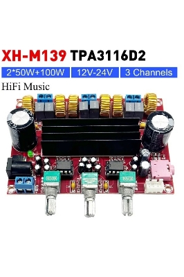 Picture of XH-M139 TPA3116D2 2.1 Channel Sub-Woofer  Amplifier1 2x50W + 1x100W  DC12V-24V 10A SMPS 