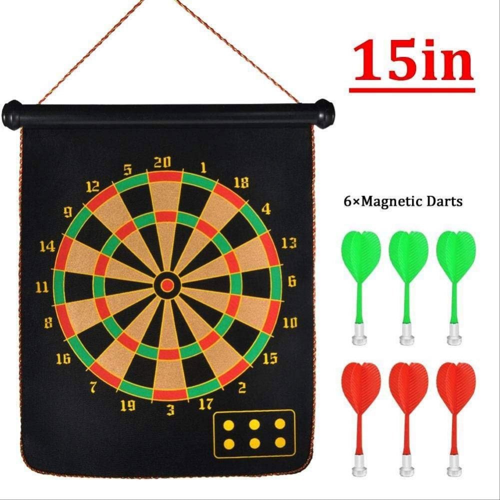 Picture of Magnetic Double Sided 15" Dartboard with 6 Pcs Magnet Dart Pins - Multicolor