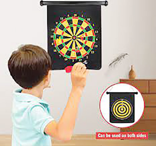 Picture of Magnetic Double Sided 15" Dartboard with 6 Pcs Magnet Dart Pins - Multicolor