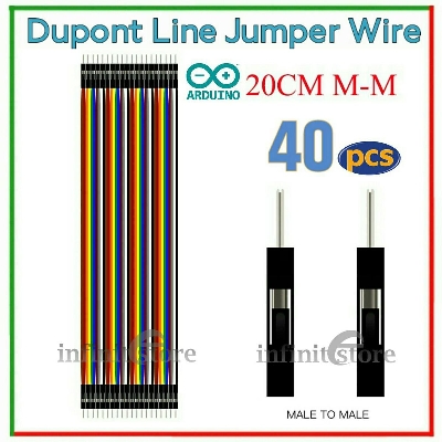 Picture of Jumper Wire Male to Male 40 pcs for Uno R3 ESP8266 Breadboard Connection Red