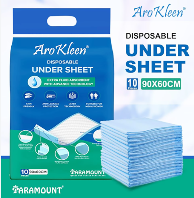 Picture of 90 X 60 CM Disposable Under Sheet Super Absorbent Polymer & Soft Surface | Skin Friendly | 5 Layered Leak Proof Technology- 100 % Water Proof & Non Slip | 10 Count- Large Size ( Pack of 1) - Large
