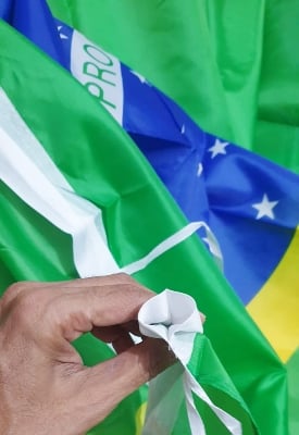 Picture of Brazil National Flag 5X3 Feet, Both Sided Digital printing Chinese flag, high quality product- Sticky Notes - Green