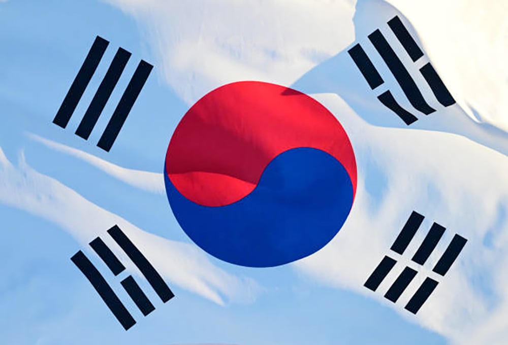 Picture of South Korea Flag 5ft x 3ft One Sided Sublimation Print, High Quality. - Multicolor