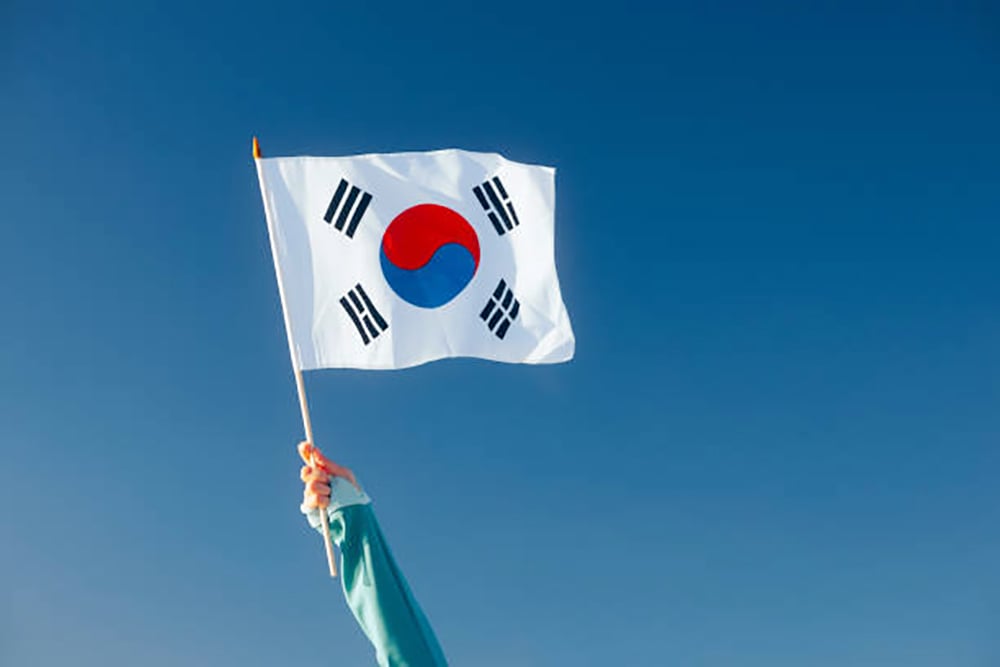 Picture of South Korea Flag 5ft x 3ft One Sided Sublimation Print, High Quality. - Multicolor