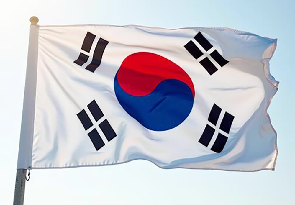 Picture of South Korea Flag 5ft x 3ft One Sided Sublimation Print, High Quality. - Multicolor