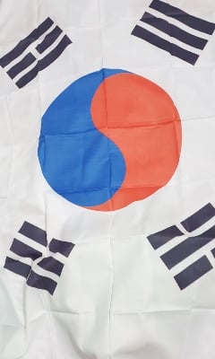 Picture of South Korea Flag 5ft x 3ft One Sided Sublimation Print, High Quality. - Multicolor