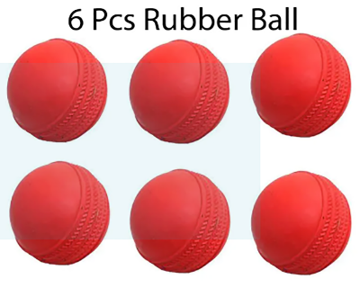 Picture of Play Cricket With 6 Pcs Cricket Rubber Ball - Maruti - Indian - Perfect For Cricket Enthusiasts - Red