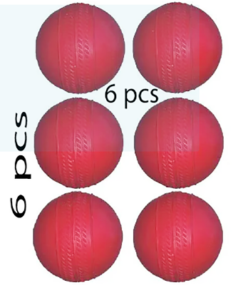 Picture of Play Cricket With 6 Pcs Cricket Rubber Ball - Maruti - Indian - Perfect For Cricket Enthusiasts - Red