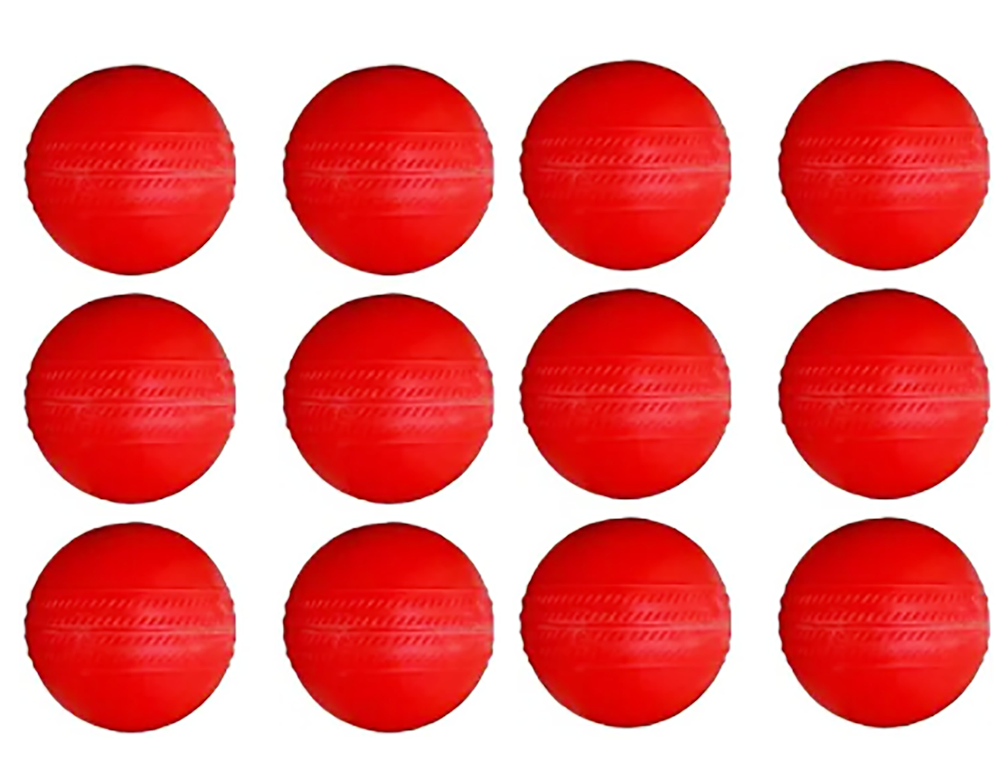 Picture of Play Cricket With 6 Pcs Cricket Rubber Ball - Maruti - Indian - Perfect For Cricket Enthusiasts - Red