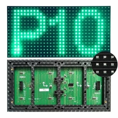 Picture of P10 Outdoor Green LED module SMD 32*16 Pixel 320*160mm for Single color LED display Scrolling message led sign 16 x 32 Green