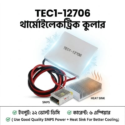 Picture of Tec1-12706 Semiconductor Refrigerator Thermoelectric Cooler Peltier for DIY Homemade Air Coooler White