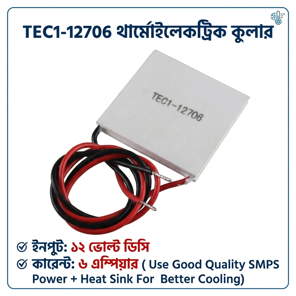 Picture of Tec1-12706 Semiconductor Refrigerator Thermoelectric Cooler Peltier for DIY Homemade Air Coooler White
