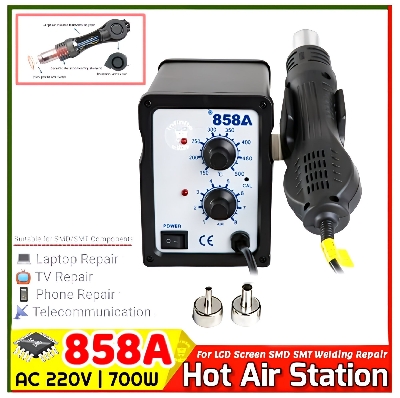 Picture of Analog 858A Hot Air Soldering Station Multifunction SMD/SMT Rework station with LED Indicator Light replace Baku Active Koocu Quick 878D+ BK-858A 