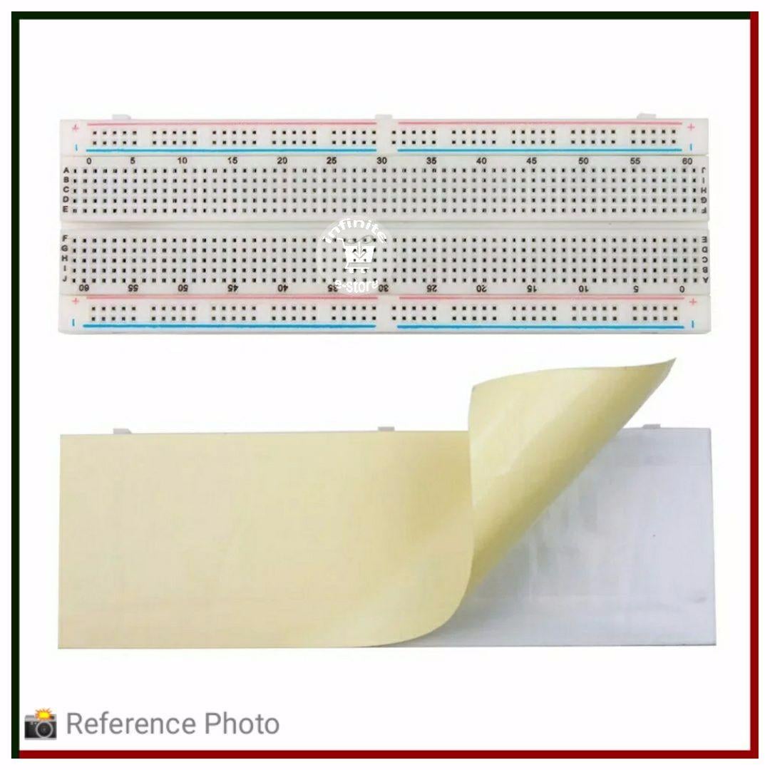 Picture of MB102 Solderless Breadboard 16.5x5.5cm 830 Point  Prototype PCB MB-102 Breadboard Use Project Uno R3 ESP8266 Jumper Wire White