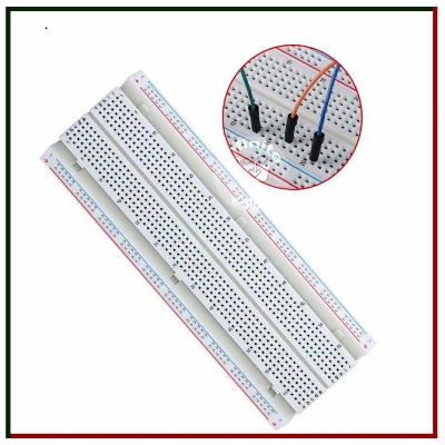 Picture of MB102 Solderless Breadboard 16.5x5.5cm 830 Point  Prototype PCB MB-102 Breadboard Use Project Uno R3 ESP8266 Jumper Wire White