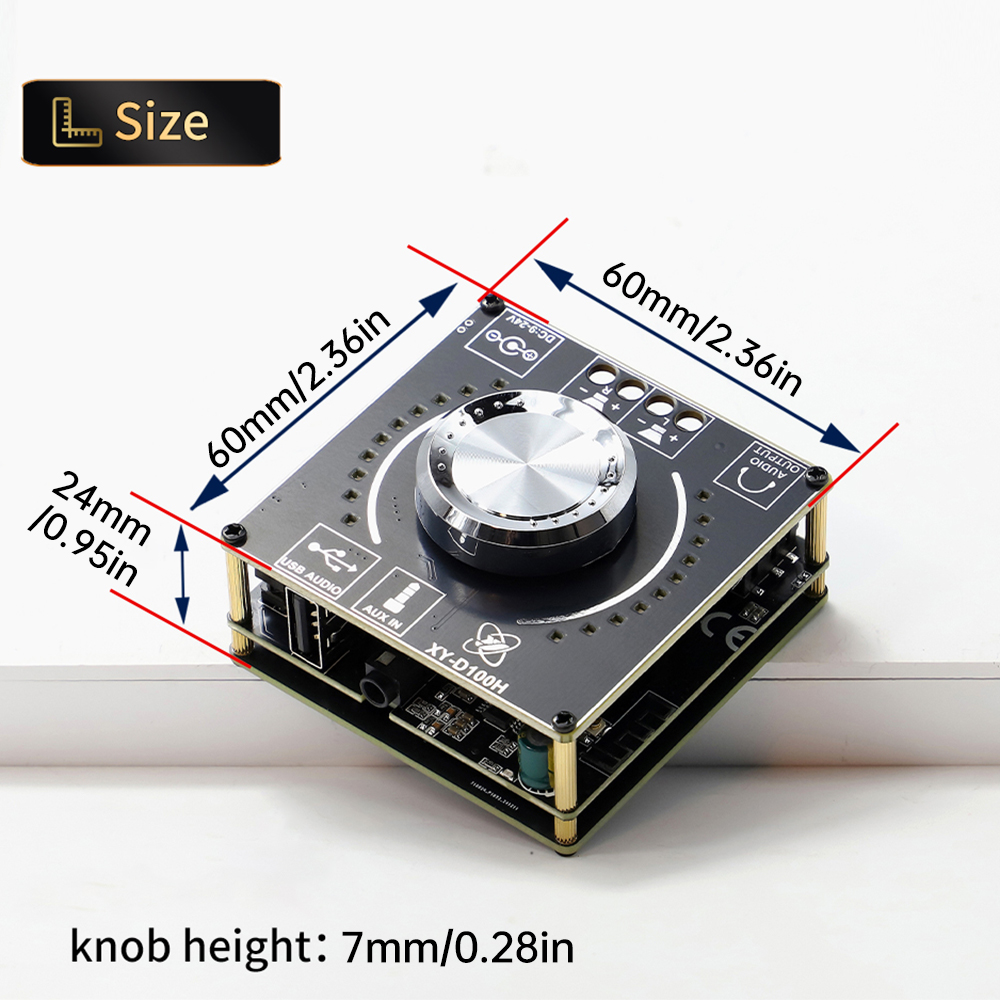 Picture of XY-D100H Hifi Level 100W+100W Stereo Bluetooth Digital Amplifier Board Tpa3116 Module Power Amplifier Board Supports App Similar ZK-MT21 ZK-502L ZK-502MT ZK-TB21 Black